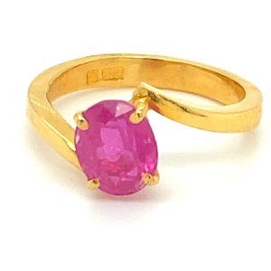 Afghan Ruby 2.25ct Solid 22K Yellow Gold Ring
